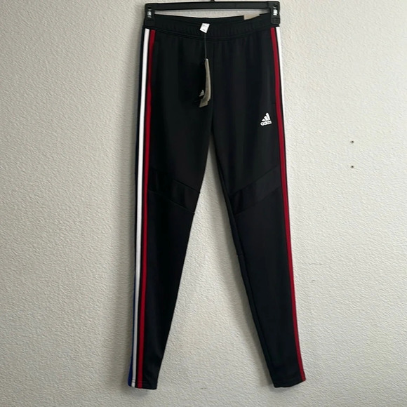 Adidas Tiro 19 Pants Tapered Fit Red White Blue Stripe Size XS NWT - Picture 1 of 10